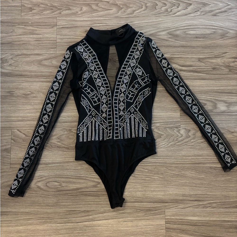 Akira Black Label Studded Bodysuit